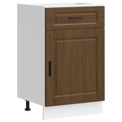 Armoire de cuisine moderne avec portes pratiques 50 x 46 x 81,5 cm en bois d'ing&eacute;nierie ch&ecirc;ne marro