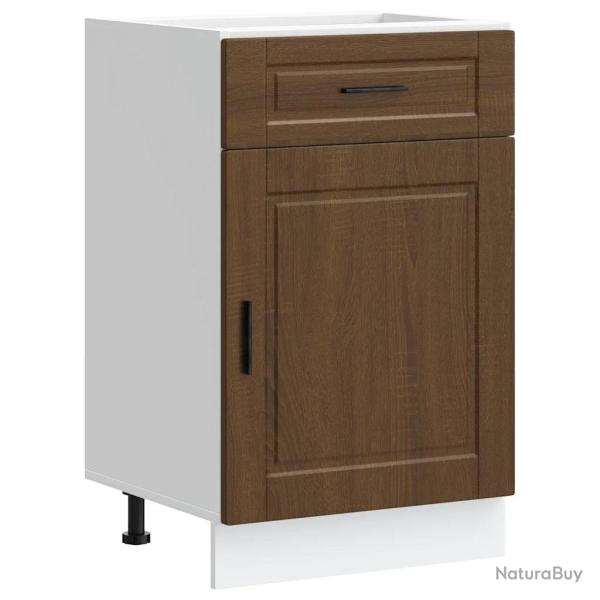 Armoire de cuisine moderne avec portes pratiques 50 x 46 x 81,5 cm en bois d'ing�nierie ch�ne marro