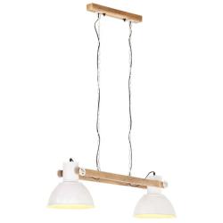 Lampe suspendue industrielle 109 x 29 x 29 cm ambiance cosy avec 2 abat-jours en fer blanc 02_00466