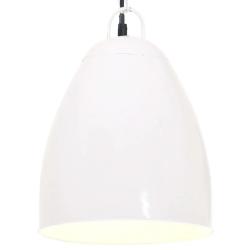 Lampe suspendue industrielle forme ronde 142 x 32 cm ambiance cosy grise en fer blanc 02_0046684
