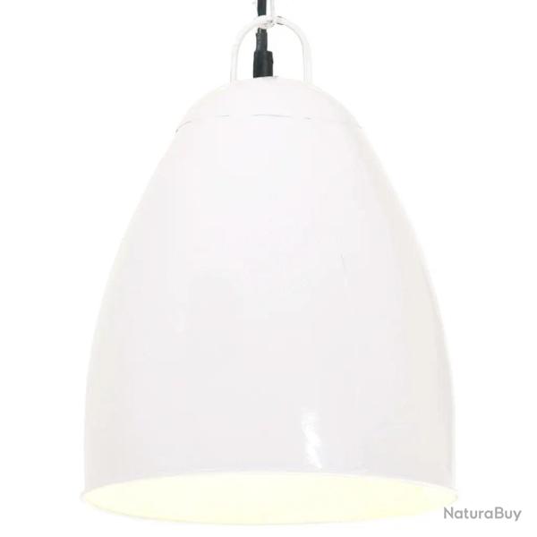 Lampe suspendue industrielle forme ronde 142 x 32 cm ambiance cosy grise en fer blanc 02_0046684