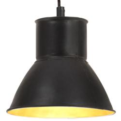 Lampe suspendue style industriel salon bureau longueur 120 cm diam&egrave;tre 17 cm en fer noir 02_0046692