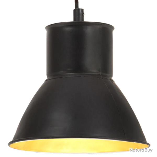 Lampe suspendue style industriel salon bureau longueur 120 cm diam�tre 17 cm en fer noir 02_0046692