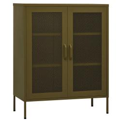 Armoire de rangement pratique design contemporain r&eacute;glable 80 x 35 x 101 cm en acier vert olive 02_