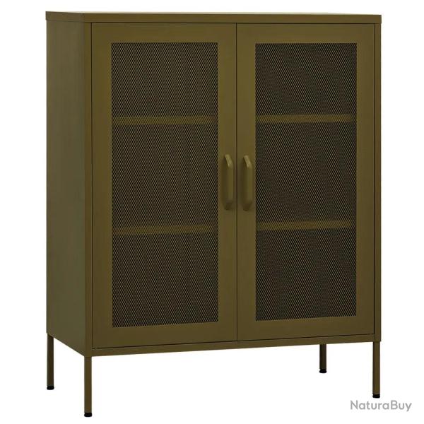 Armoire de rangement pratique design contemporain r�glable 80 x 35 x 101 cm en acier vert olive 02_