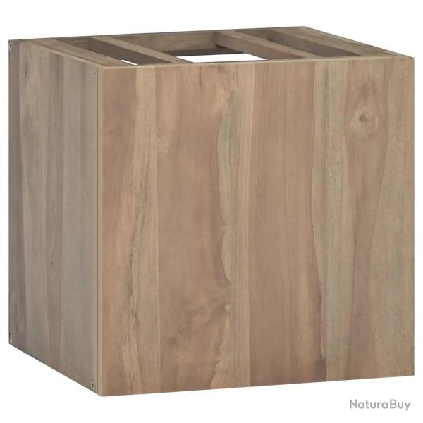 Armoire murale salle de bain bois teck massif 46 x 25,5 x 40 cm design �l�gant espace de rangement