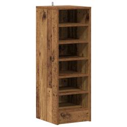 Armoire &agrave; chaussures vintage pratique avec 6 &eacute;tag&egrave;res 32 x 35 x 92 cm en bois d'ing&eacute;nierie vieux bo