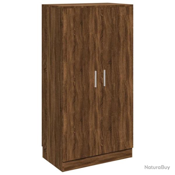 Armoire � chaussures ch�ne marron 55 x 35 x 108 cm grande capacit� de rangement style contemporain
