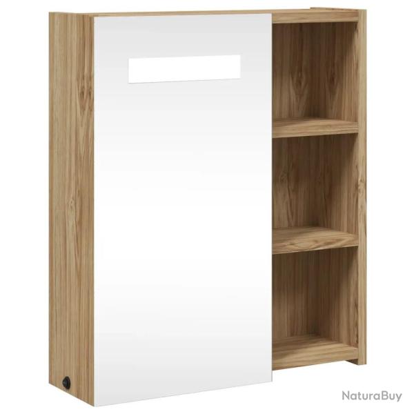 Armoire de salle de bain murale avec miroir LED 45 x 13 x 52 cm espace de rangement design moderne