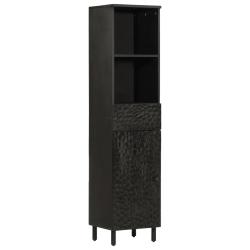 Armoire de salle de bain moderne rangement 38 x 33 x 160 cm en bois massif noir 02_0047186