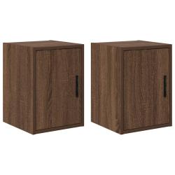 Lot de 2 armoires murales de garage ch&ecirc;ne marron 30 x 30 x 41 cm rangement pratique style moderne e