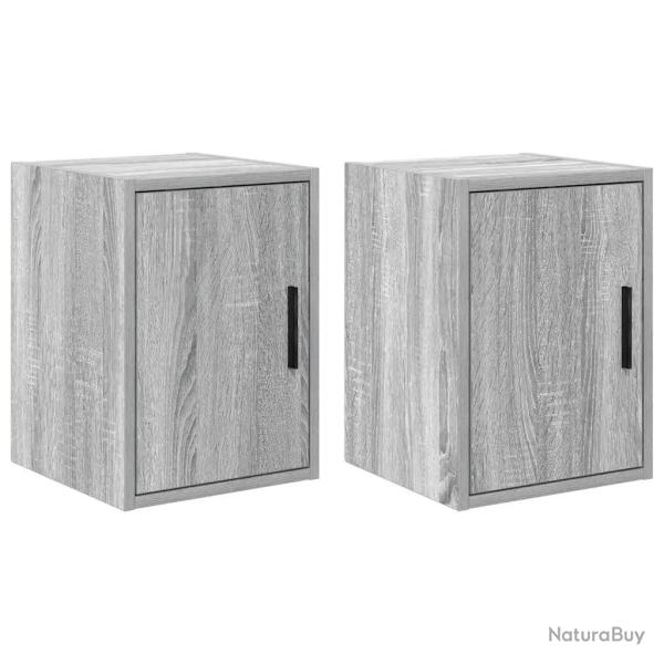 Lot de 2 armoires murales de garage rangement pratique 30 x 30 x 41 cm en bois d'ing�nierie sonoma
