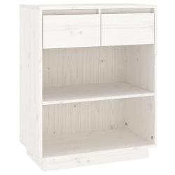 Armoire console moderne avec r&eacute;parations espace de rangement 60 x 34 x 75 cm en bois de pin blanc 0