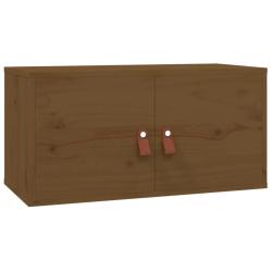 Armoire murale rangement bois pin massif 60 x 30 x 30 cm pratique style rustique en bois marron mie