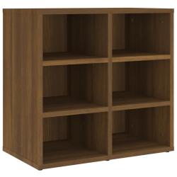 Armoire &agrave; chaussures pratique 52,5 x 30 x 50 cm 6 compartiments moderne en bois d'ing&eacute;nierie ch&ecirc;ne