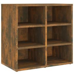 Armoire &agrave; chaussures flexible rangement pratique 52,5 x 30 x 50 cm en bois d'ing&eacute;nierie ch&ecirc;ne fum&eacute;