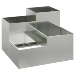 Cache-pot de jardin rectangulaire moderne 80 x 80 x 60 cm design minimaliste ext&eacute;rieur en acier gal