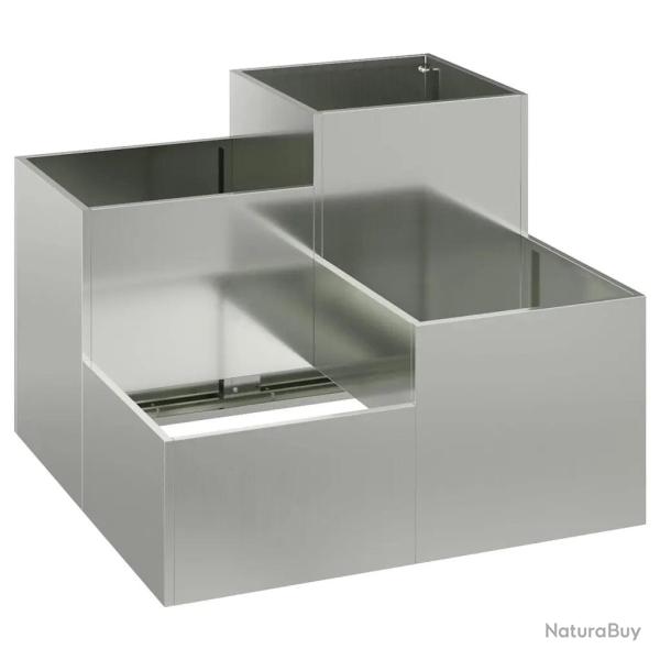 Cache-pot de jardin rectangulaire moderne 80 x 80 x 60 cm design minimaliste ext�rieur en acier gal