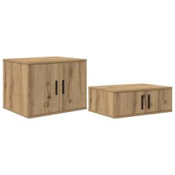 Armoire de rangement moderne avec 2 &eacute;tag&egrave;res salon 108 x 41 x 40 cm en bois d'ing&eacute;nierie ch&ecirc;ne arti