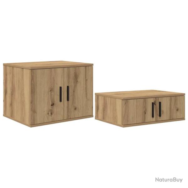 Armoire de rangement moderne avec 2 �tag�res salon 108 x 41 x 40 cm en bois d'ing�nierie ch�ne arti