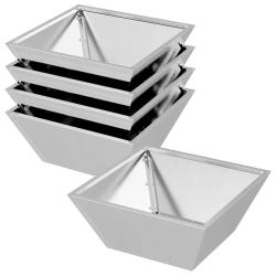 Lot de 5 cache-pots de jardin moderne trap&eacute;zo&iuml;dal minimaliste ext&eacute;rieur 40 x 40 x 15 cm en m&eacute;tal ar