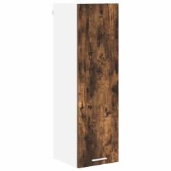 Armoire suspendue design moderne rangement cuisine 30 x 31 x 100 cm en bois d'ing&eacute;nierie ch&ecirc;ne fum&eacute;