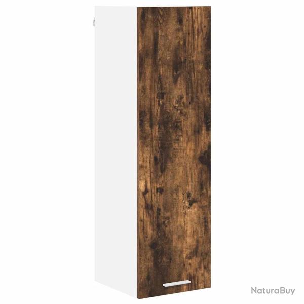 Armoire suspendue design moderne rangement cuisine 30 x 31 x 100 cm en bois d'ing�nierie ch�ne fum�