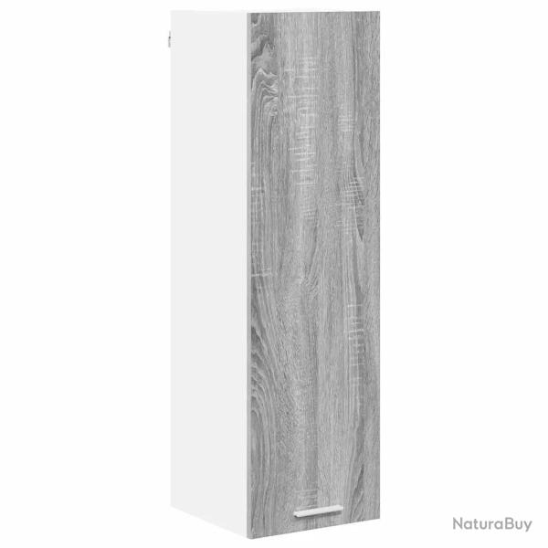 Armoire suspendue moderne pratique design contemporain 30 x 31 x 100 cm en bois d'ing�nierie gris s