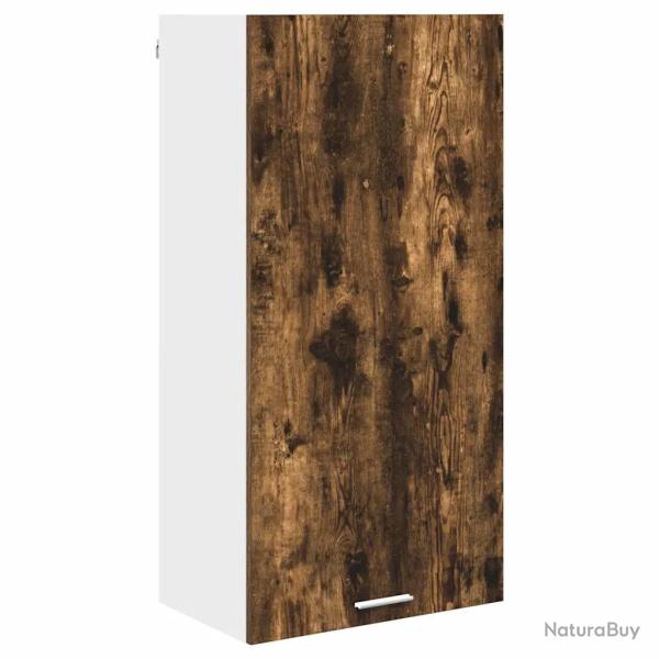 Armoire suspendue moderne espace de rangement 50 x 31 x 100 cm en bois d'ing�nierie ch�ne fum� 02_0
