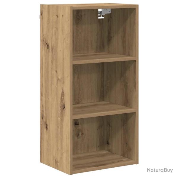 Armoire suspendue moderne espace de rangement 40 x 29,5 x 80 cm en bois d'ing�nierie ch�ne artisana