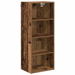 Armoire suspendue bois ancien rangement efficace 40 x 29,5 x 100 cm en bois d'ing&eacute;nierie marron 02_
