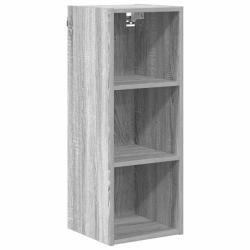 Armoire suspendue moderne avec grand espace de stockage 30 x 29,5 x 80 cm en bois d'ing&eacute;nierie gris