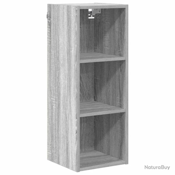 Armoire suspendue moderne avec grand espace de stockage 30 x 29,5 x 80 cm en bois d'ing�nierie gris