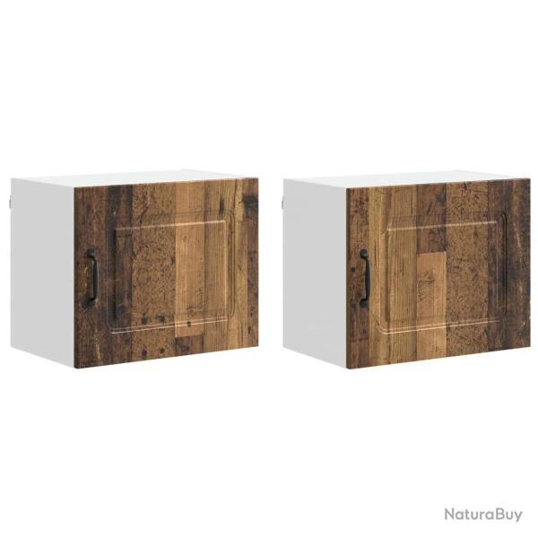 Lot de 2 armoires murales de cuisine modernes 50 x 31 x 40 cm avec grand espace de stockage en bois