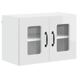 Armoire de cuisine moderne espace de rangement 60 x 31 x 40 cm en bois d'ing&eacute;nierie blanc brillant