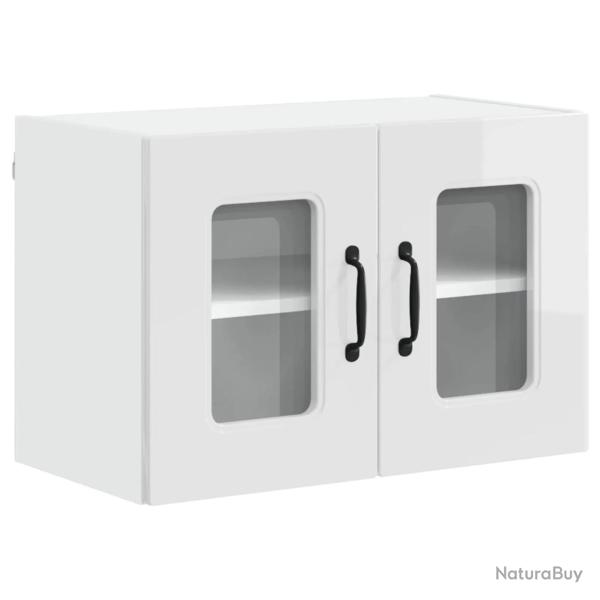 Armoire de cuisine moderne espace de rangement 60 x 31 x 40 cm en bois d'ing�nierie blanc brillant