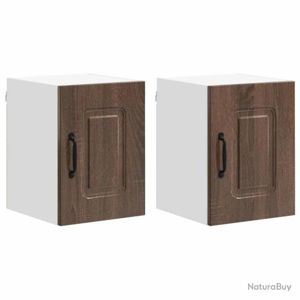 Lot de 2 armoires murales de cuisine moderne 30 x 31 x 40 cm rangement pratique design �pur� en boi