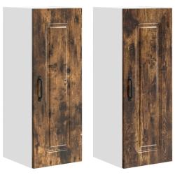 Lot de 2 armoires murales de cuisine moderne rangement spacieux 30 x 31 x 80 cm en bois d'ing&eacute;nieri