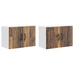 Lot de 2 armoires murales de cuisine minimalistes pratiques rangement 60 x 31 x 40 cm en bois d'ing