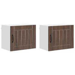 Lot de 2 armoires murales de cuisine pratiques rangement moderne 50 x 31 x 40 cm en bois d'ing&eacute;nier
