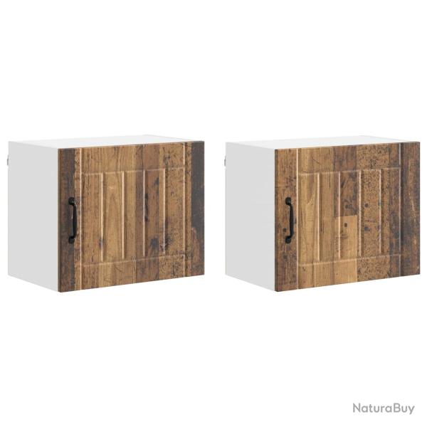Lot de 2 armoires murales de cuisine fonctionnelles 50 x 31 x 40 cm en bois d'ing�nierie bois ancie