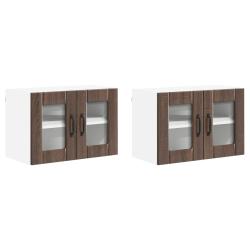 Lot de 2 armoires murales de cuisine 60 x 31 x 40 cm design moderne pratique rangement en bois d'in