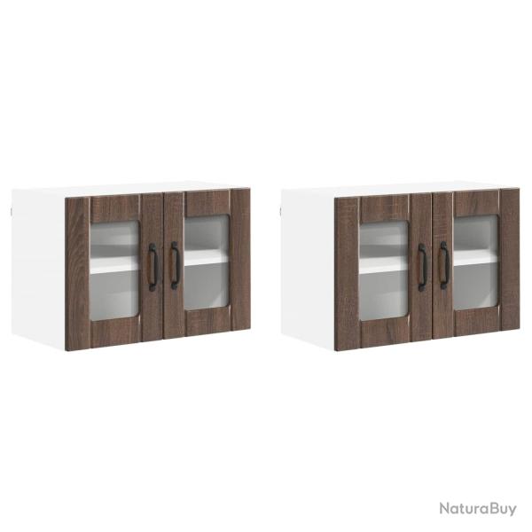 Lot de 2 armoires murales de cuisine 60 x 31 x 40 cm design moderne pratique rangement en bois d'in