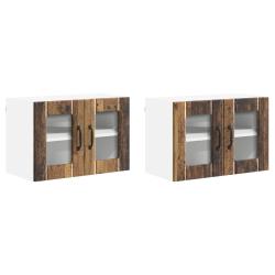 Lot de 2 armoires murales de cuisine fonctionnelles design moderne 60 x 31 x 40 cm en bois d'ing&eacute;ni