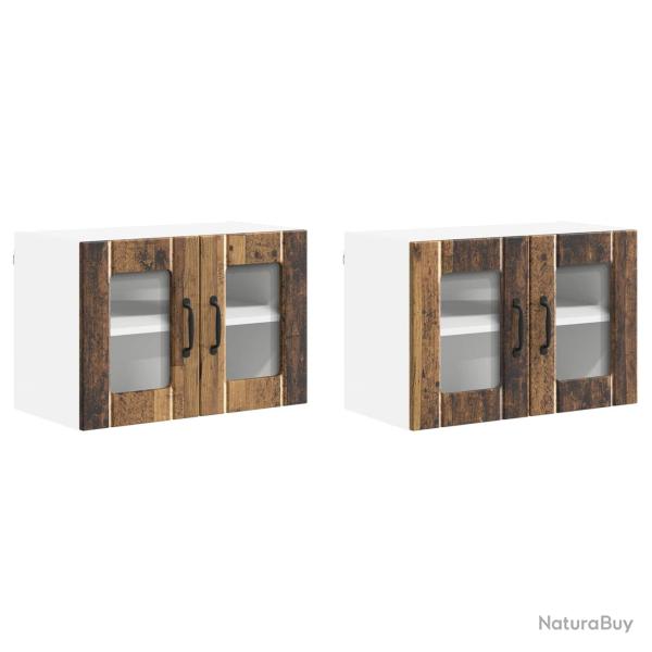 Lot de 2 armoires murales de cuisine fonctionnelles design moderne 60 x 31 x 40 cm en bois d'ing�ni