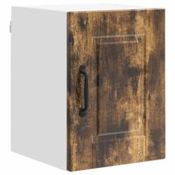 Armoire de cuisine moderne murale 30 x 31 x 40 cm rangement pratique en bois d'ing&eacute;nierie ch&ecirc;ne fum