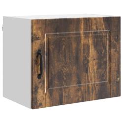 Armoire de cuisine moderne murale rangement pratique 50 x 31 x 40 cm en bois d'ing&eacute;nierie ch&ecirc;ne fum