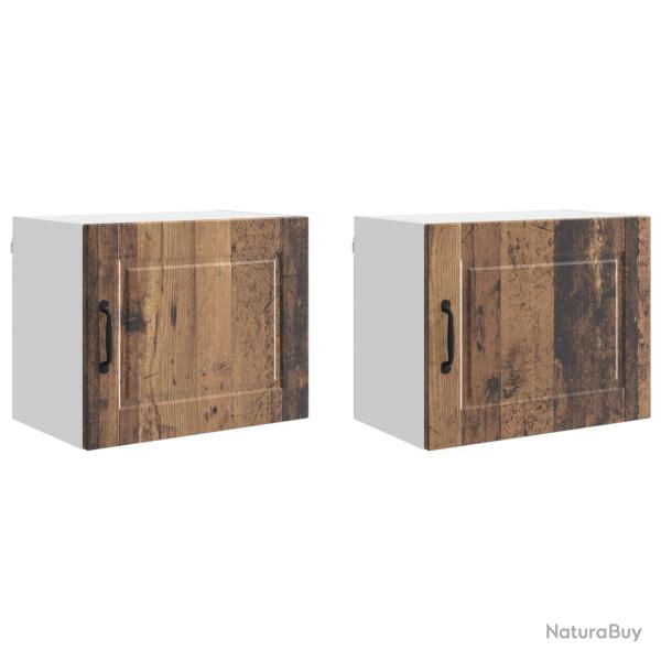 Lot de 2 armoires murales de cuisine modernes avec �tag�res 50 x 31 x 40 cm en bois d'ing�nierie bo