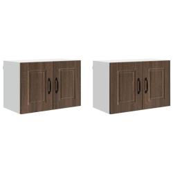 Lot de 2 armoires murales de cuisine design moderne rangement pratique 60 x 31 x 40 cm en bois d'in