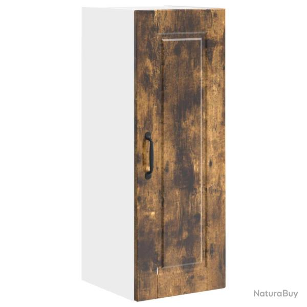Armoire de cuisine murale moderne rangement pratique 30 x 31 x 80 cm en bois d'ing�nierie ch�ne fum